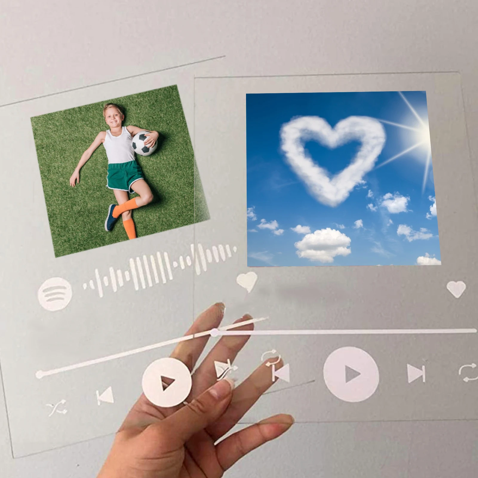 

Acrylic Photo Song Art Spotify Glass Photo Transparent Decorative Board Personalized Photo Music Album Cover Song Plaque Frame