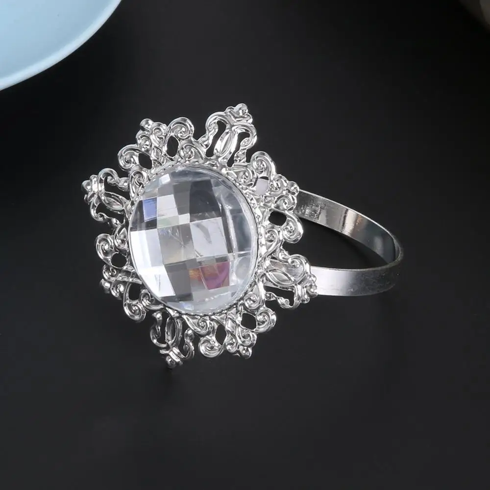 

12PCS Acrylic Gold Silver Napkin Ring Table Dinner Decoration for Wedding Gifts Christmas Table Decorations