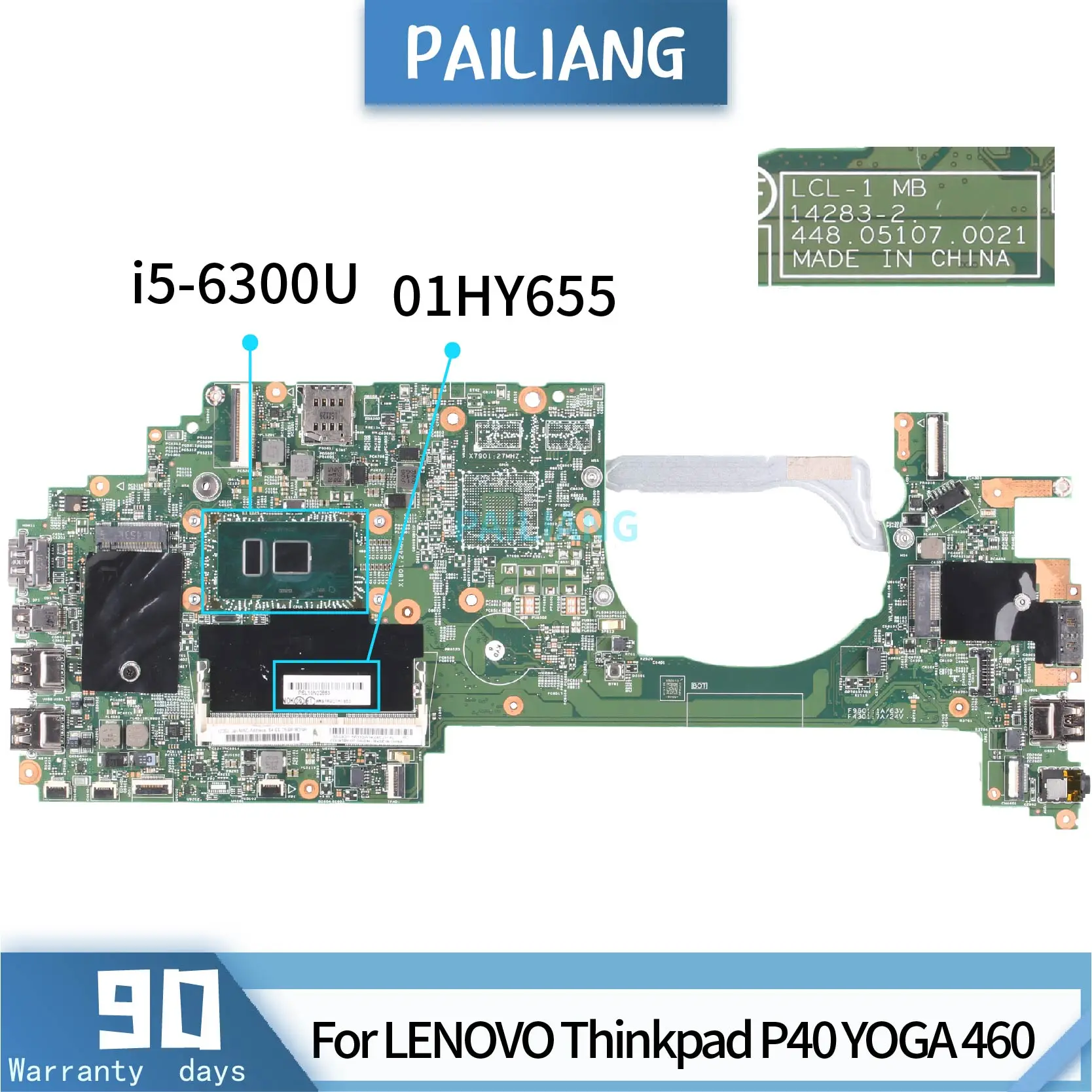PAILIANG материнская плата для ноутбука LENOVO Thinkpad P40 YOGA 460 01HY655 14283 2 Core SR2F0 i5 6300U