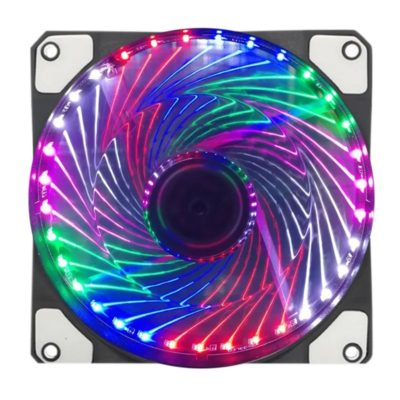 Multicolor 1pcs 1/2 шт. 120 мм PC чехол Вентилятор охлаждения Супер Бесшумный компьютер светодиодный воздушный поток охладитель вентиляторы VDX99 - Цвет лезвия: Multicolor 1pcs