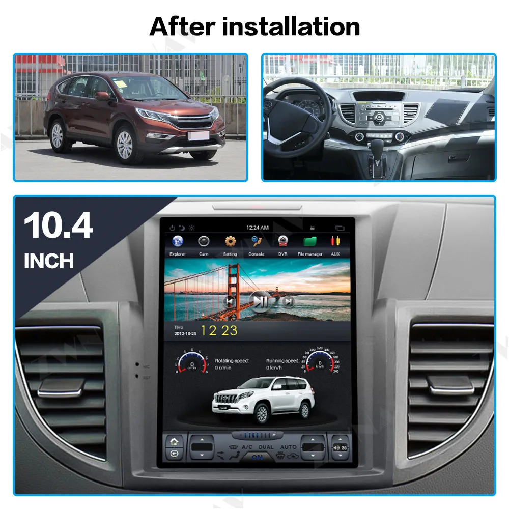 128G Tesla вертикальный экран Android для Honda CRV 2012 2013 2014 2015 2016 Автомобильный