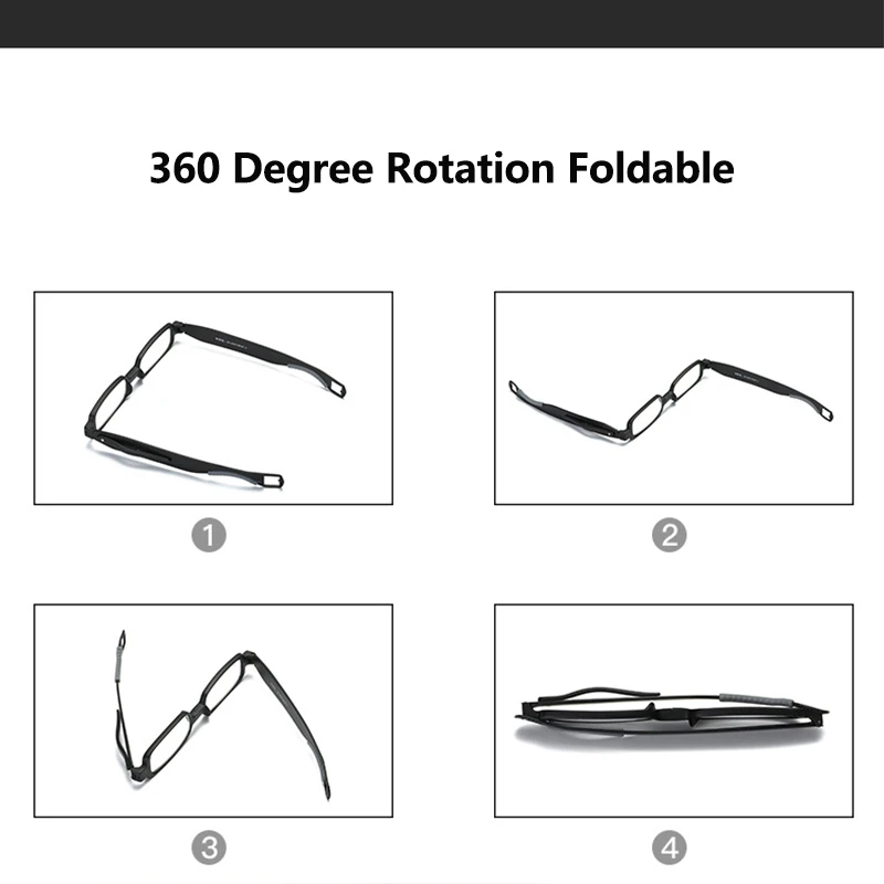 Очки для чтения складные мужчин и женщин с поворотом на 360 градусов футляром