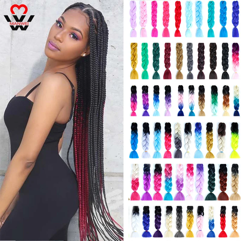 MANWEI оплетка синтетическая Джамбо накладная натянутая Афро оптовая торговля