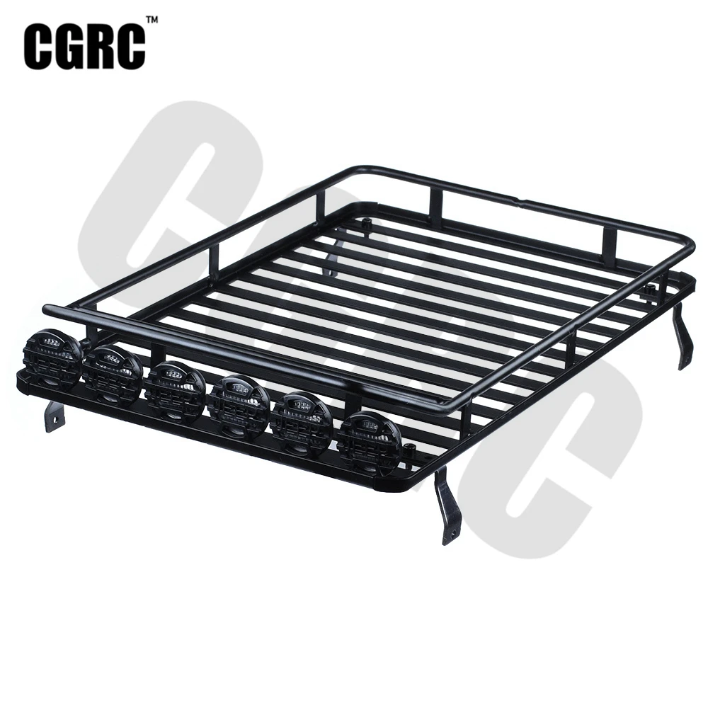 

RC Car Metal Roof Luggage Rack With LED Light For 1/10 RC Crawler Car TRX4 Bronco AXIAL SCX10 90046 90047 RC4WD D90 D110 CC01