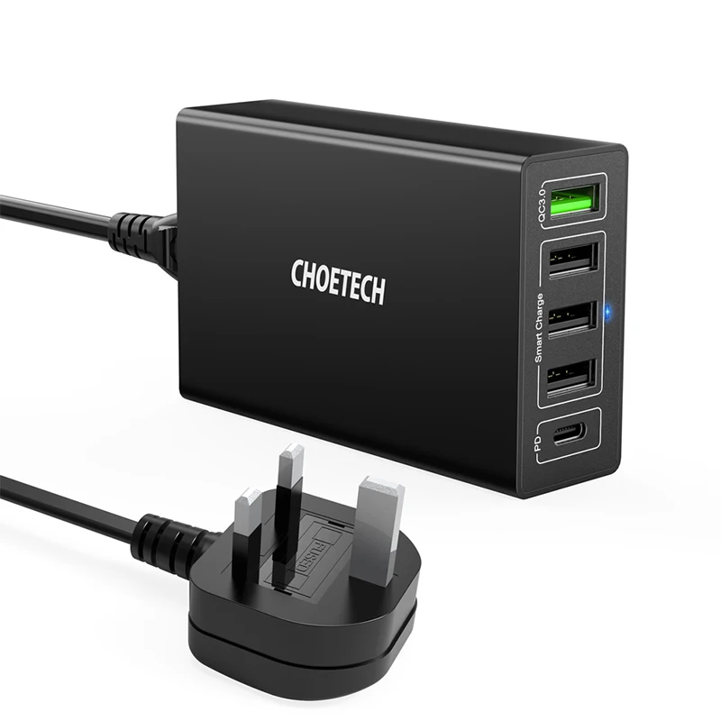 CHOETECH Быстрая зарядка 3,0 Мульти Usb зарядная станция QC3.0 PD Usb зарядка для iPhone Google Pixel для samsung S9 Xiaomi Mi Note - Тип штекера: UK Plug