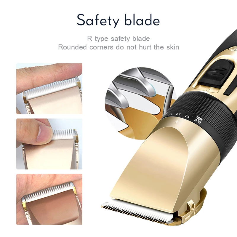 Профессиональная машинка для стрижки волос с керамическим лезвием и 4 гребнями