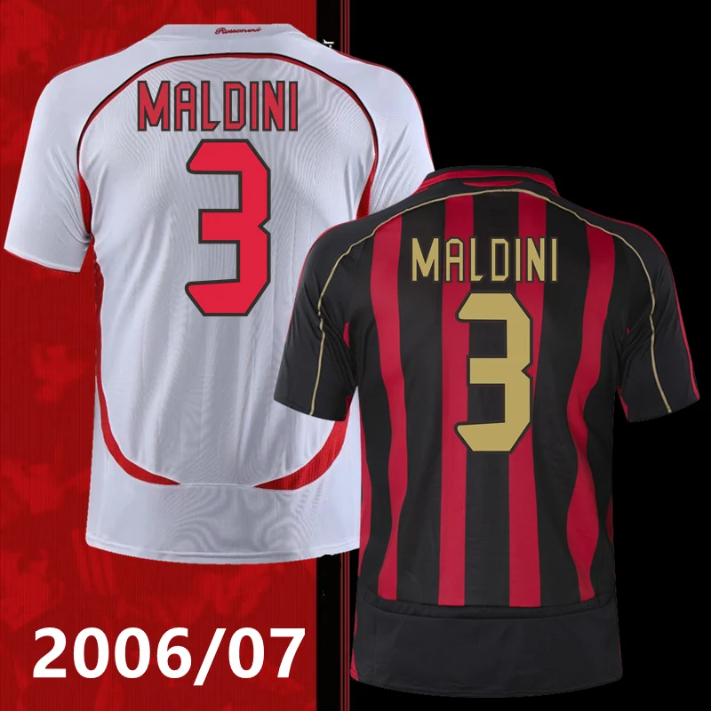 

2006 2007 RETRO FOOTBALL SHIRTS SOCCER JERSEYS HOME AND AWAY RED WHITE BLACK KAKA MALDINI INZAGHI UNIFORM CAMISETAS DE FUTBOL