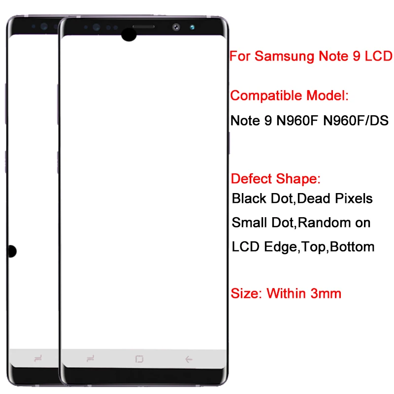 Note 9 lcd для samsung Galaxy Note 9 lcd с рамкой Super Amoled SM-N960F N960F/DS дисплей сенсорный экран