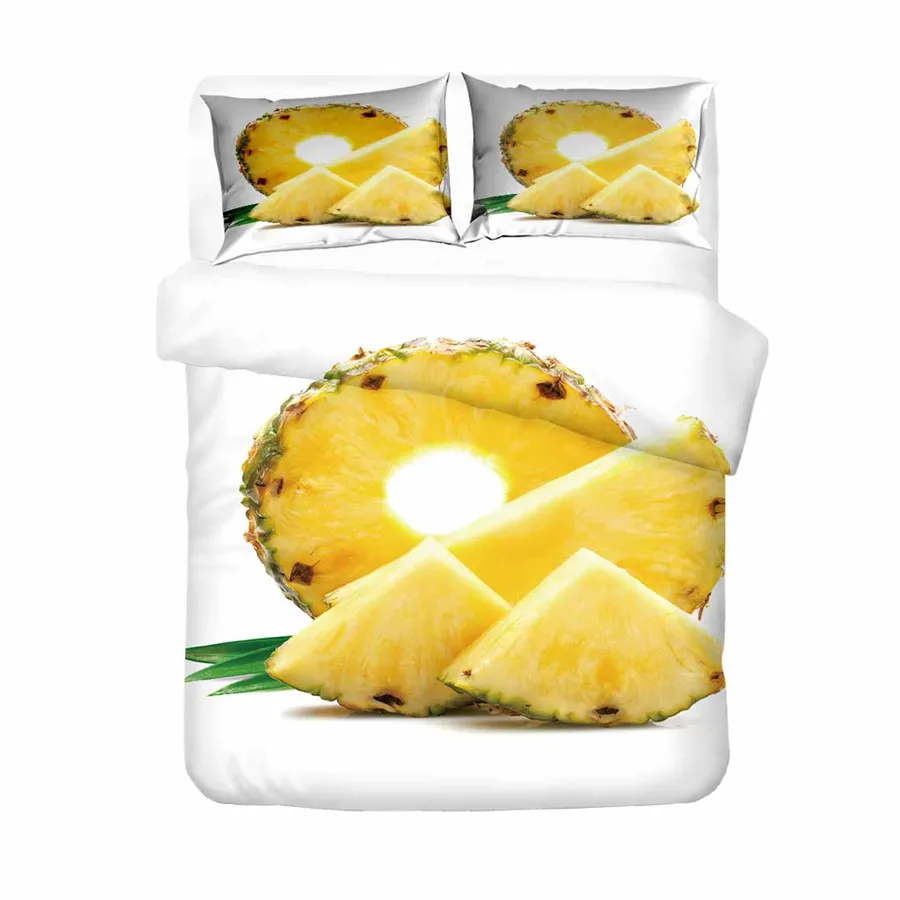 3D комплект постельного белья с принтом ананаса набор пододеяльников