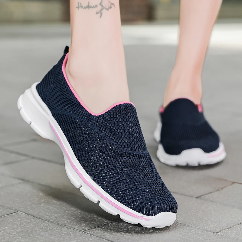 Женские Дышащие сетчатые кроссовки на платформе мягкие женские повседневные