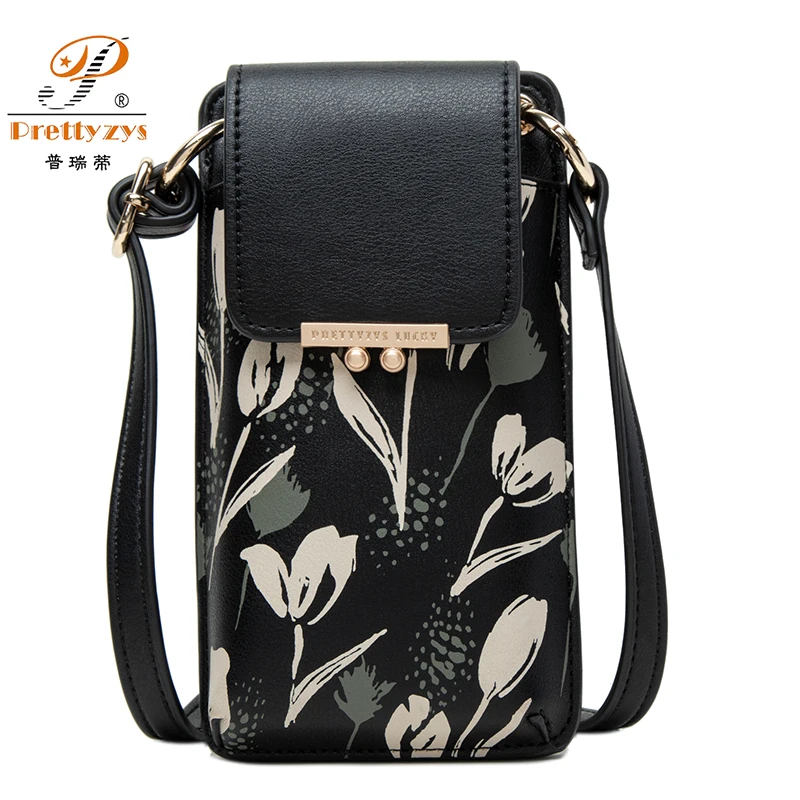 

New Mobile Phone Bags Fashion Multifunction Wallet Women Mini PU Leather Printing Shoulder Messenger Bag For Girls Gift