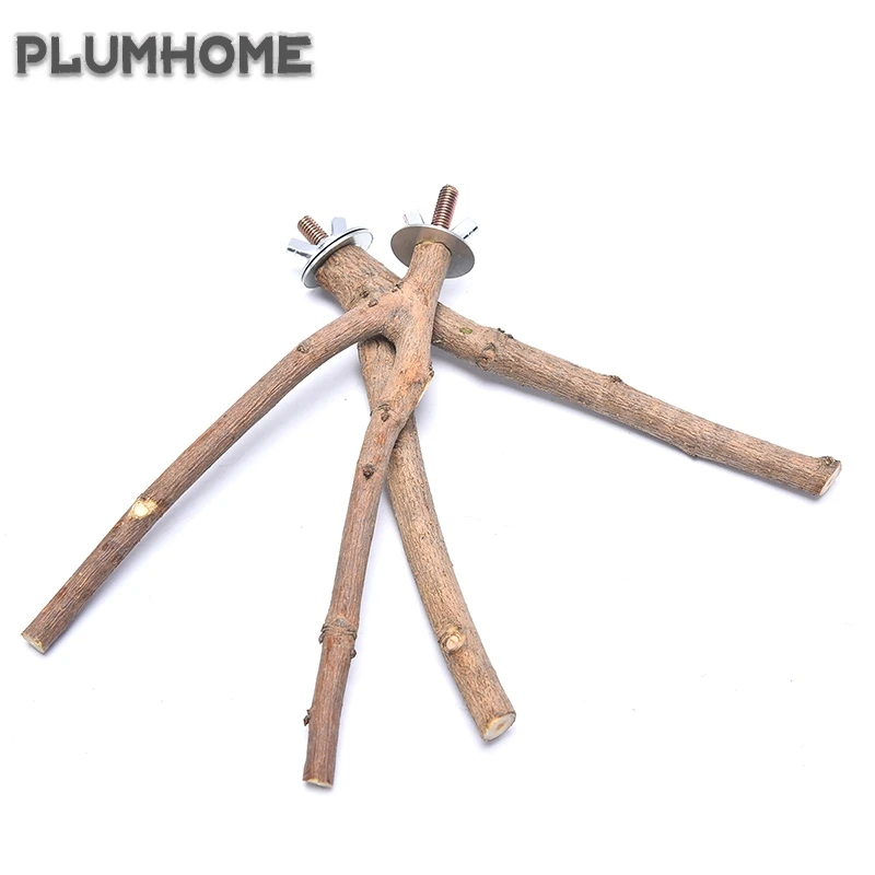 

New Pet Parrot Bird Standing Stick Wood Pole Bird Cockatiel Parakeet Perches Bite Claw Grinding Toy Bird Cage Accessories