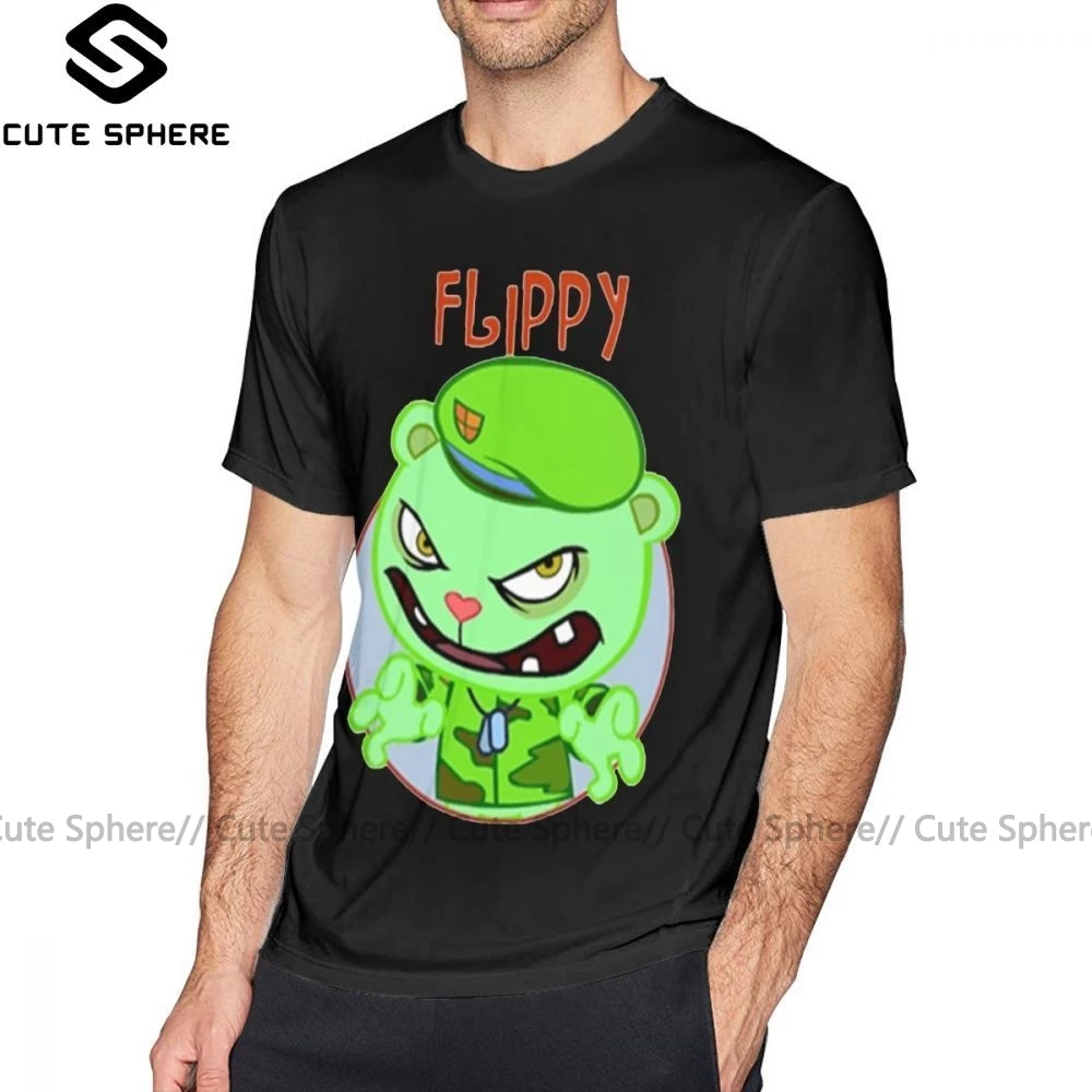 Футболка с надписью Happy Tree Friends флиппи футболка забавная из 100 хлопка Мужская