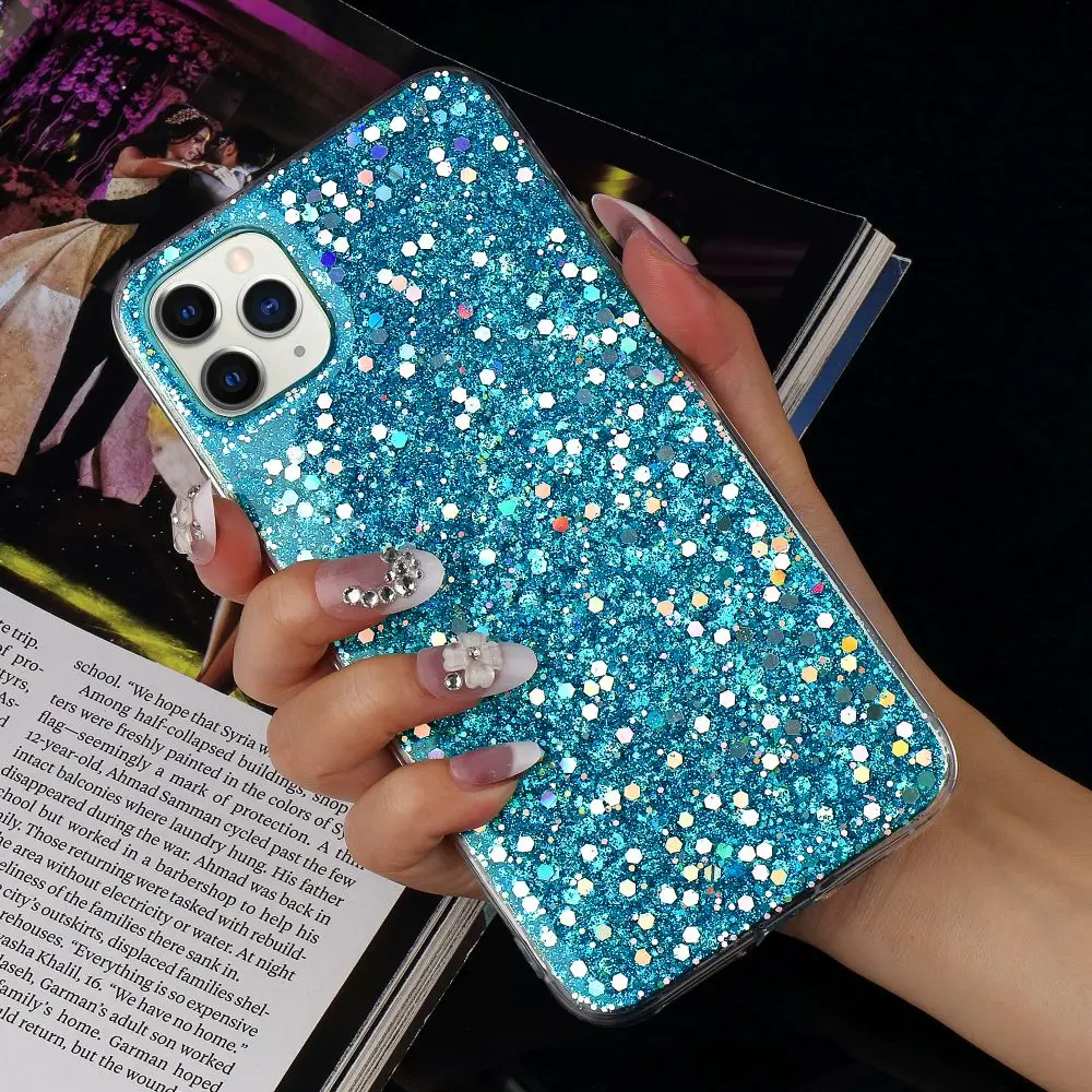 LAPOPNUT Блестящий силиконовый чехол для телефона IPhone 12 Mini 11 Pro Max X Xr Xs 7 Plus 8 6S 6 5 5S