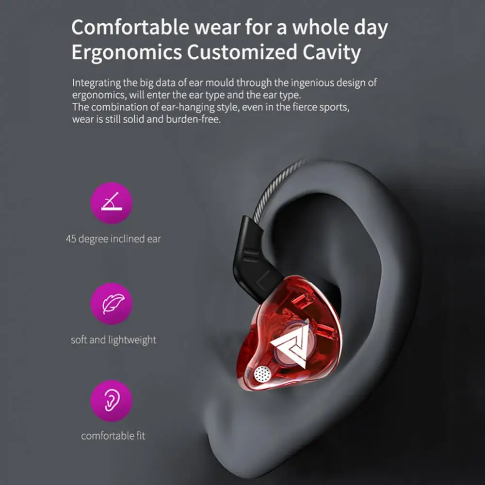 QKZ AK6 универсальные 3 5 мм спортивные наушники-вкладыши HiFi Sound для телефонов и