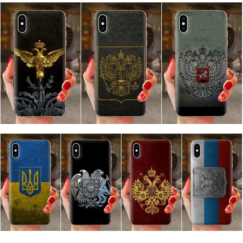 Мягкий ТПУ чехол для Huawei Mate 9 10 20 P P8 P9 P10 P20 P30 P40 Lite Pro Smart 2017 с гербом России флагом