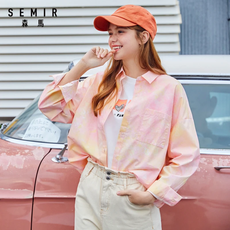 

Женская хлопковая блузка SEMIR, с длинным рукавом, 2020