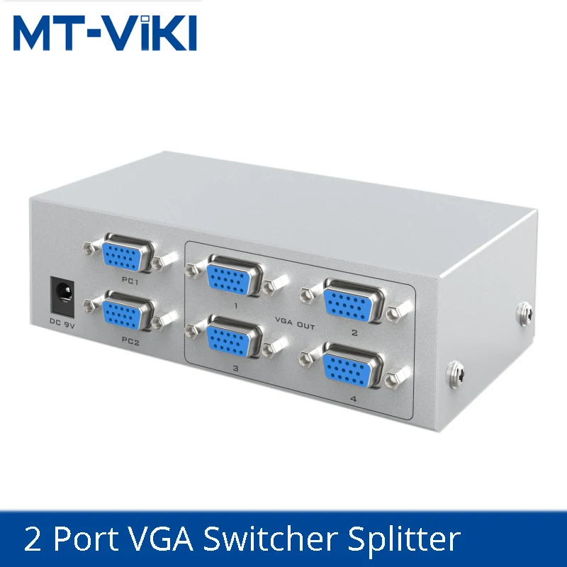 

MT-VIKI VGA switcher splitter Two into four out vga HD video Monitor split screen auto control switch MT-204CB