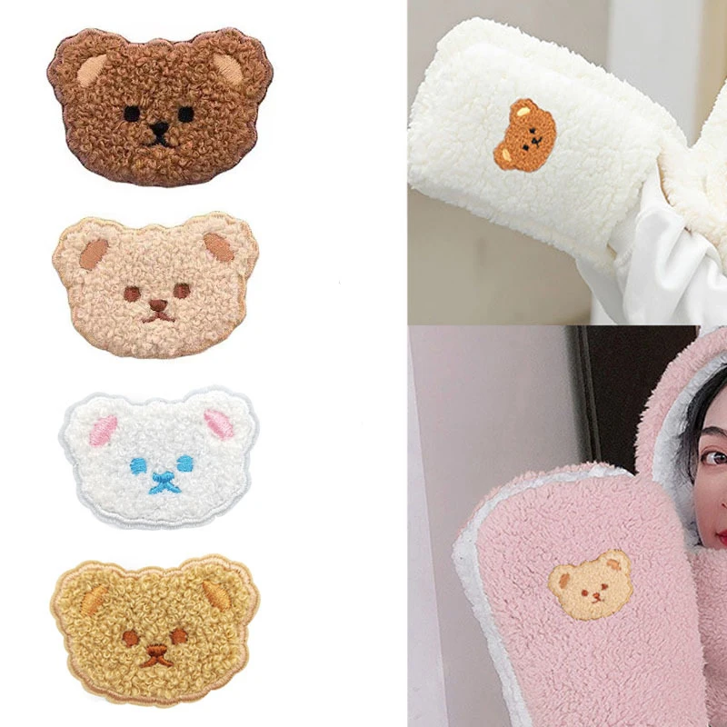 

Cute Cartoon Bear Patches Iron on Transfers for Clothing Bags T Shirt Bear Thermal Stickers on Clothes Embroidered Applique