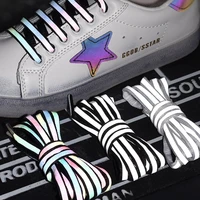 1 pair reflective shoelaces luminous shoelaces laser sequin weave bracelet sneakers shoe laces adult children shoe strings