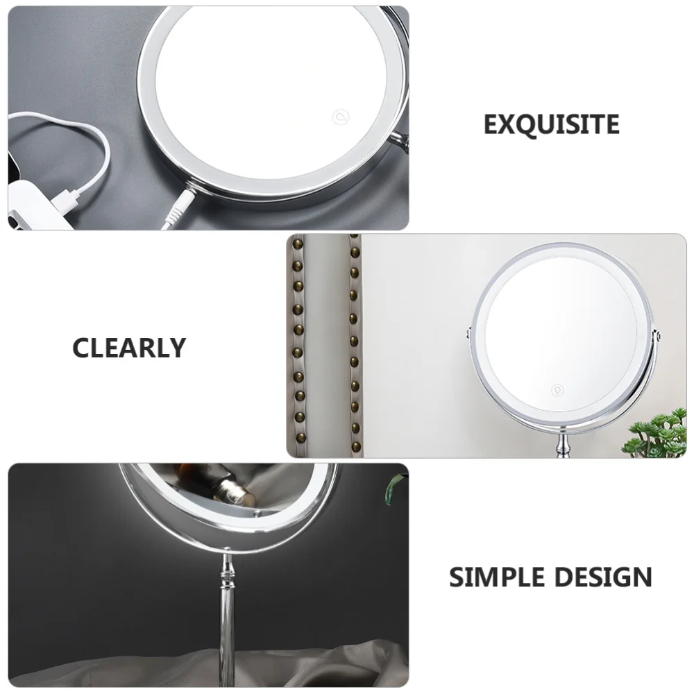 

Rechargeable 10X Magnifying Makeup Mirror LED Light Bathroom Tabletop Mirror