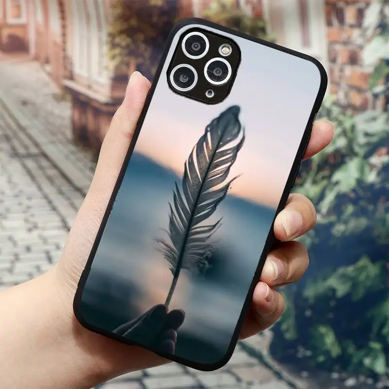 

Beautiful feathers Phone Case for iPhone 11 12 mini pro XS MAX 8 7 6 6S Plus X 5S SE 2020 XR
