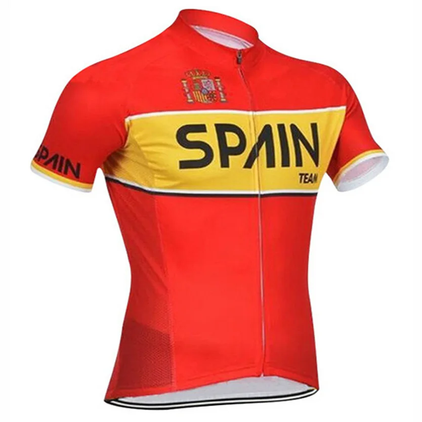 

Summer Outdoor Sports Spain Mens Breathable Short Sleeve Road Cycling Jersey Shirt Bicycle MTB Racing Maillot Espana Clothing