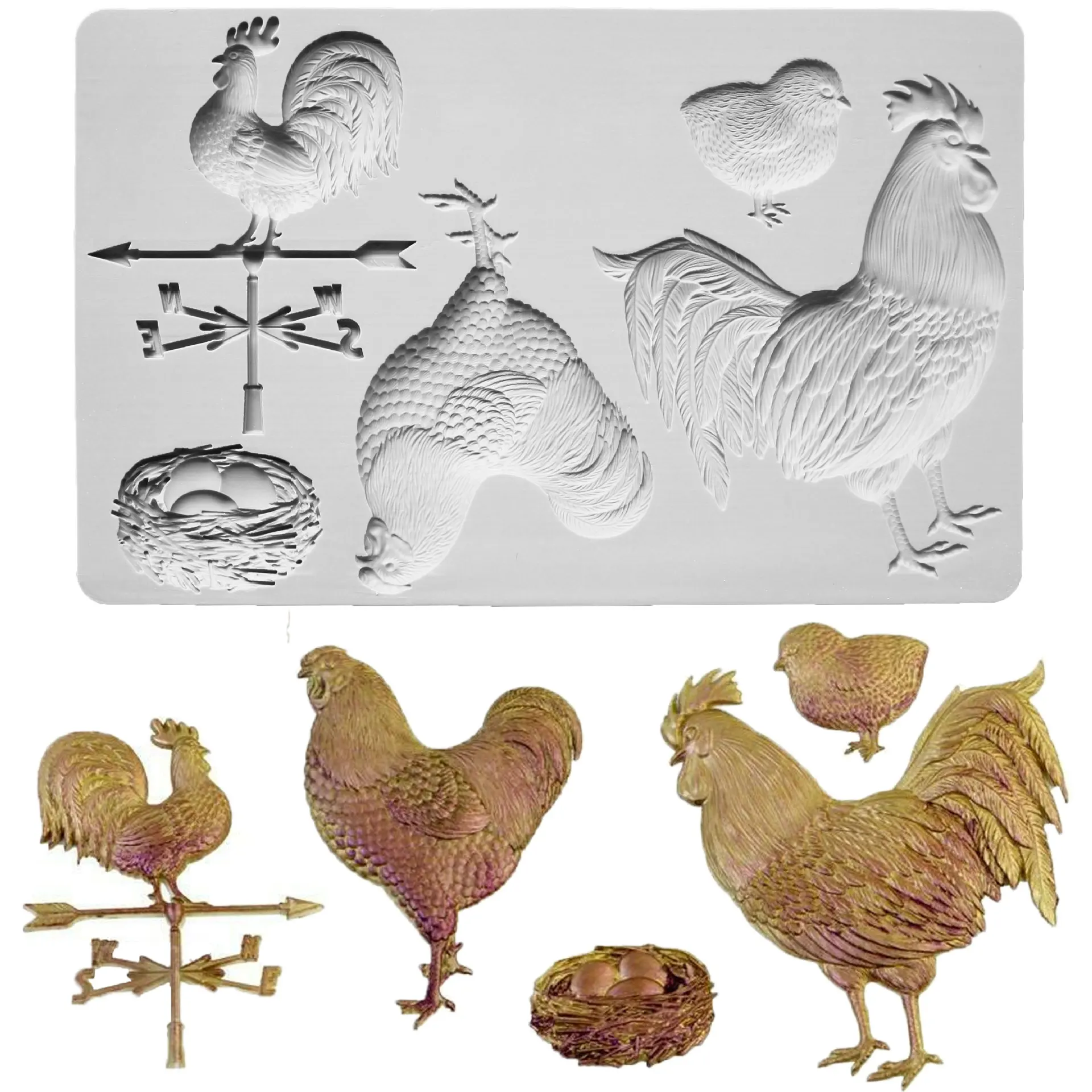 New Baking Tools Animal Farm Chicken Coop Chocolate Mold Fondant Chocolate Cake Silicone Mold Cake Decorating Tools