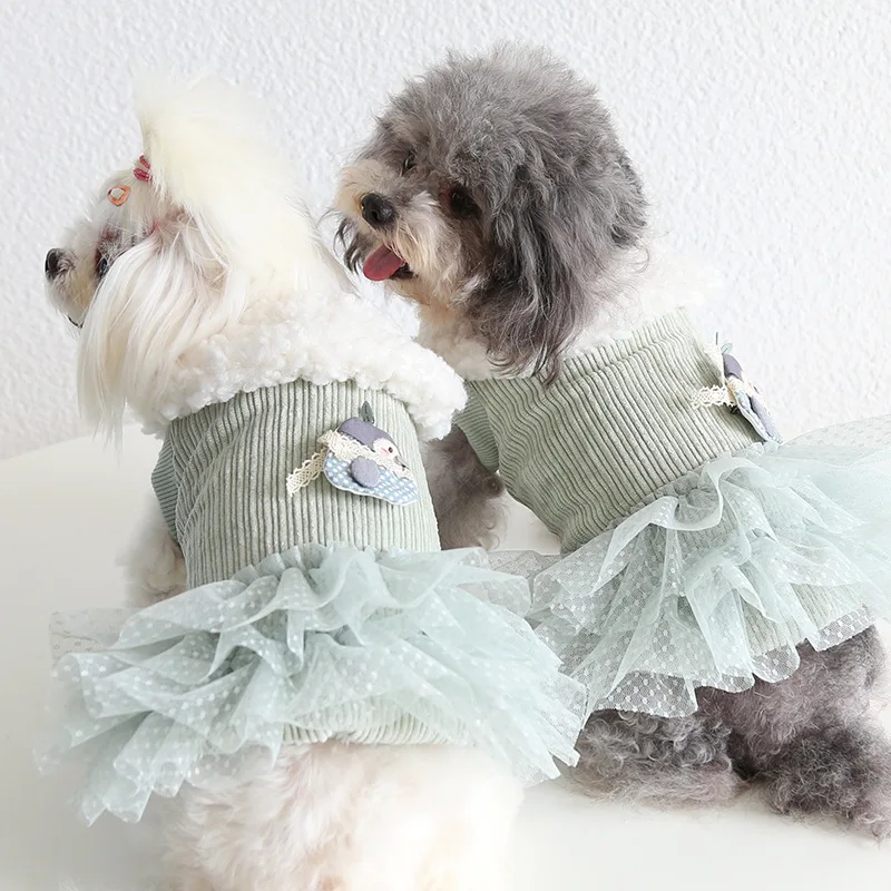 Платья для маленьких собак пальто зимняя утепленная одежда домашних животных