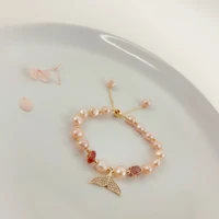 fashion gold baroque natural freshwater pearl bead bracelet womens jewelry 2019 new animal fish pulsera bijoux for girls gift