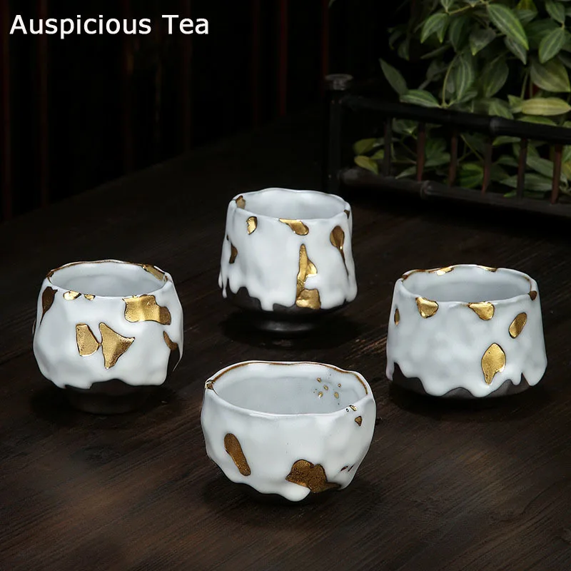 

Tea Single Cup Handmade Agate Glaze Tea Cup Small Gold-banded Bowl Cup Master Cup Taiwan Tianmu Zhi Wild Burning Flow Glaze Cup