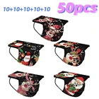 1050 шт., Одноразовые Дышащие маски для лица с рождественским принтом