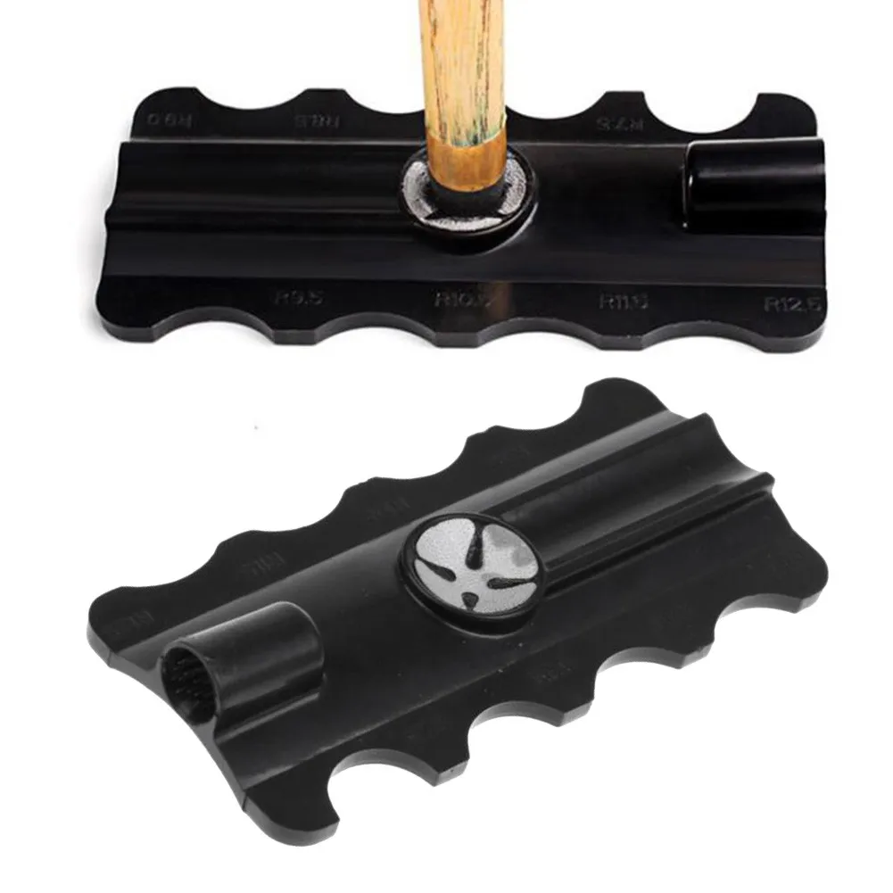 

5 In 1 Pool Cue Tip Tool Billiards Snooker Cue Trimmer Tapper Smoother Shaper/Burnisher Cue Care Tool Black Aluminum Plastic