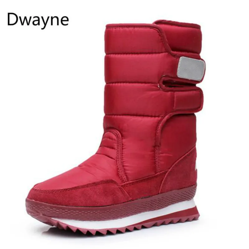 Dwayne/зимние ботинки; коллекция года; Брендовые женские зимние ботинки; обувь для мам; нескользящие Водонепроницаемые гибкие женские модные повседневные ботинки размера плюс 46