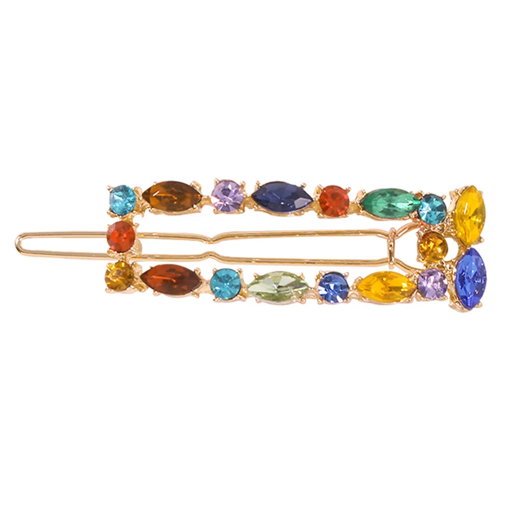 GEREIT Fashion Korea Shiny Crystal Hairpins Women Geometric Waterdrop Colorful Rhinestones Hair Clips For Girls Accessories | Украшения и