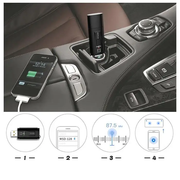 Aux Bluetooth 3 5 мм USB беспроводной автомобильный аудиоприемник A2DP музыкальный