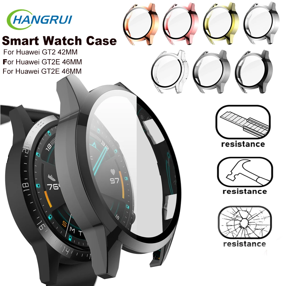 Чехол Hangrui для Huawei Watch GT 2E GT2 46 мм 42 защитный бампер с полным покрытием и закаленным