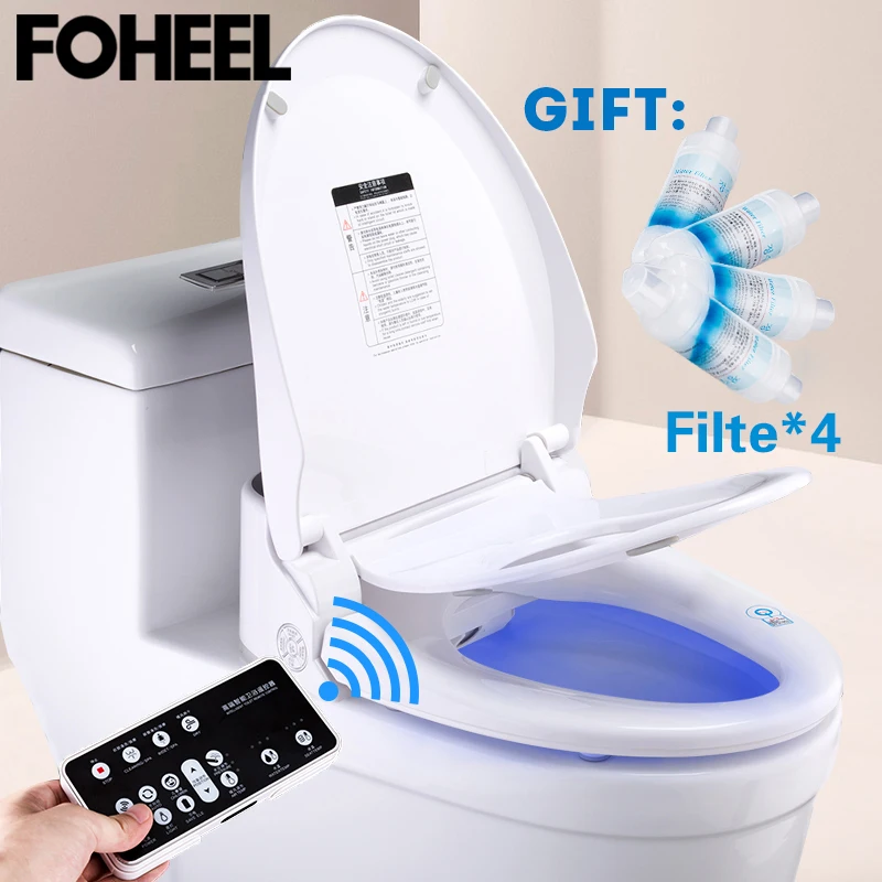 FOHEEL electronic bidet cover clean dry seat heating wc intelligent toilet seat cover smart toilet seat cover