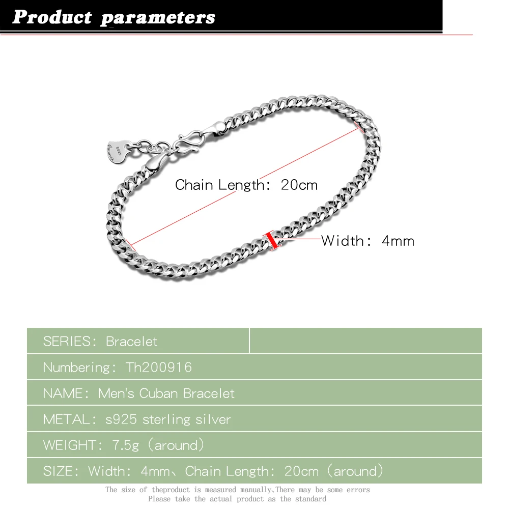 Новые полки! Мужской браслет из чистого серебра 925 пробы модные популярные