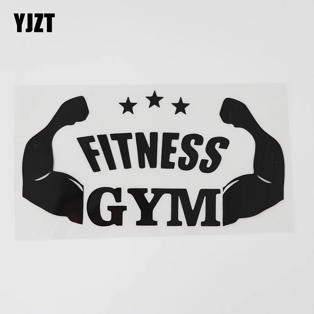 

YJZT 16.3CMX8.5CM Cartoon Style Fitness Gym Decal Vinyl Car Sticker Black/Silver 8A-0974
