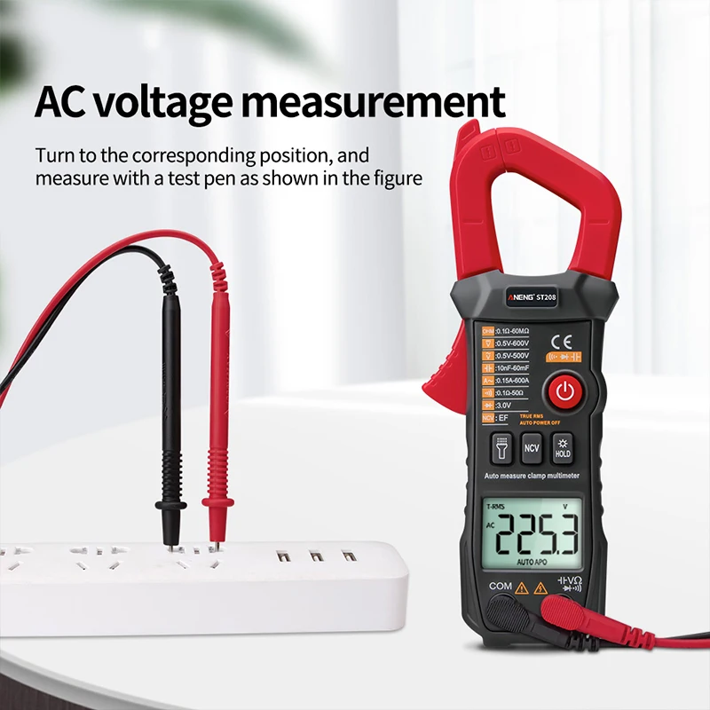 

Мультиметр-зажим, 6000 отсчетов, цифровой тестер напряжения