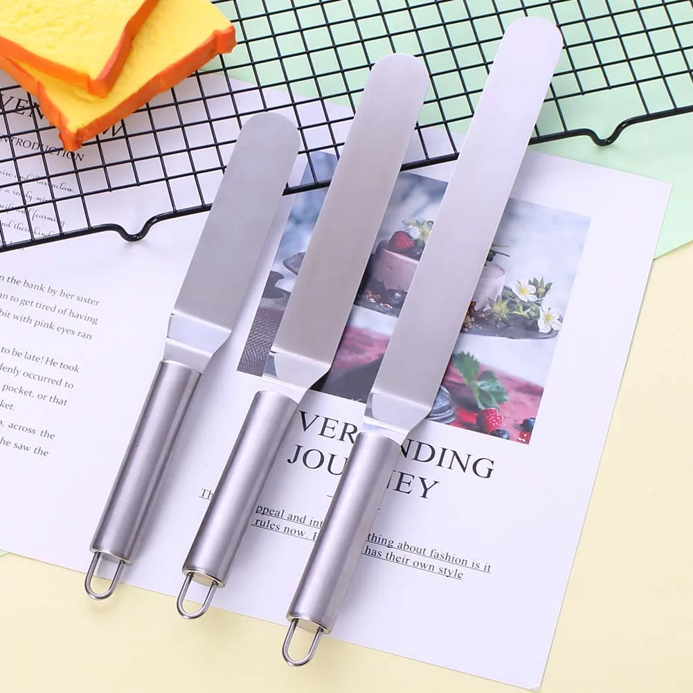 

6/8/10inch 6pcs/set Stainless Steel Cake Spatula Butter Cream Icing Frosting Knife Smoother Kitchen Pastry Cake Decoration Tools