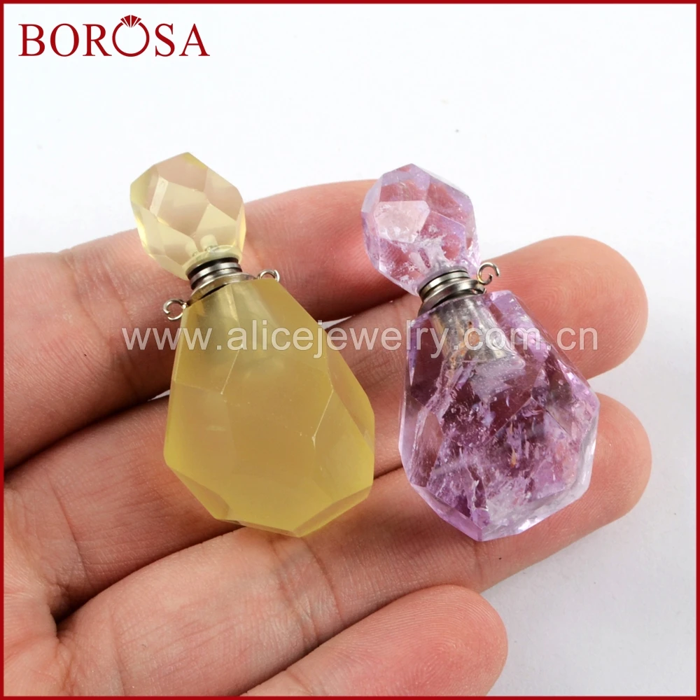 BOROSA 4 шт. флакон духов драгоценные камни граненые соединители натуральный