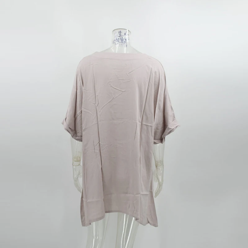 

Casual Loose Solid Oversized T-shirt Women Female O-neck Half Sleeve T-shirt Ladies Homewear Basic T-shirts Summer Streetwear