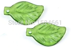 Подвесная акриловая подвеска с зелеными листьями 18x11 мм diy бусины * материалы для