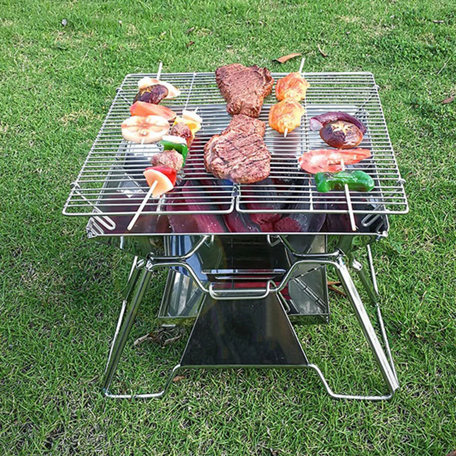 

Large Portable Folding BBQ Grill Stove Campingmoon MT-3 4-5 Person MT-2 2-3 Person Outdoor BBQ Rack 34x35cm