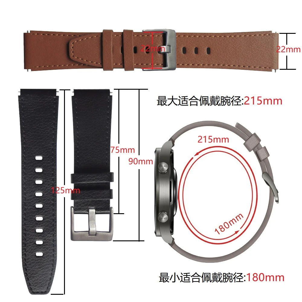Genuine Leather Straps 22mm watchband For Huawei watch GT2 pro smartwatch wristband For Huawei Watch GT Active GT2 46mm Bracelet