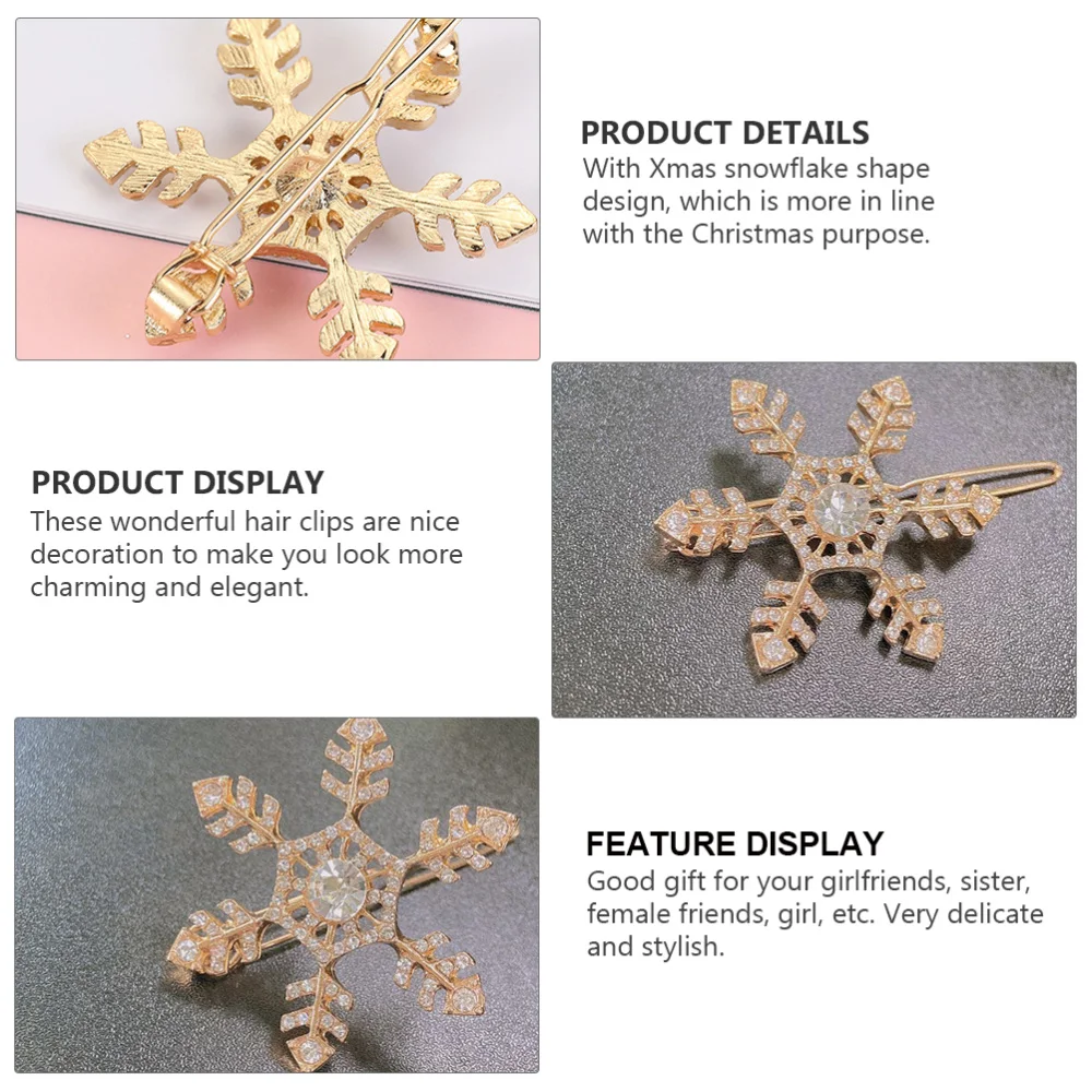 6 шт. креативные рождественские заколки со стразами аксессуары для волос девочек