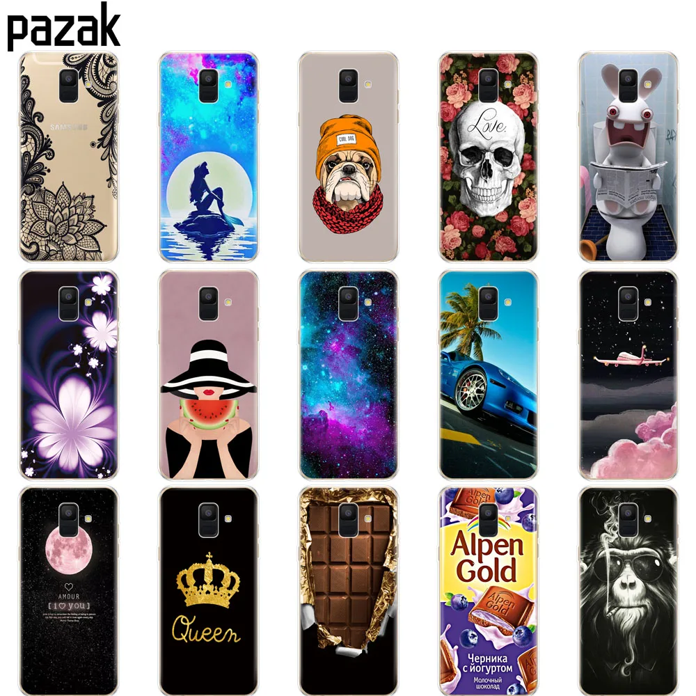 Силиконовый чехол для телефона samsung Galaxy A6 Dual SIM SM A600 A600F, мягкая задняя крышка из ТПУ для samsung A6 Plus A605 A605F pop