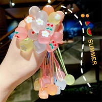 geometric colorful elastic hair band transparent ball rubber hair accessories for women girls crystal sweet ponytail scrunchies